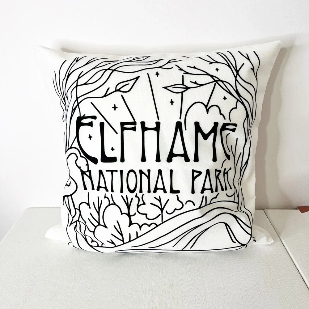 The Bookish‎ Box Elfhame National Park Pillowcase White Black Fantasy Art